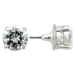 Brass Earrings Rhodium Women AAA Grade CZ 1.75 CT